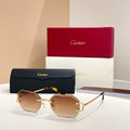 C DE RIMLESS GEOMETRIC FRAME SUNGLASSES CT0092O IN METAL